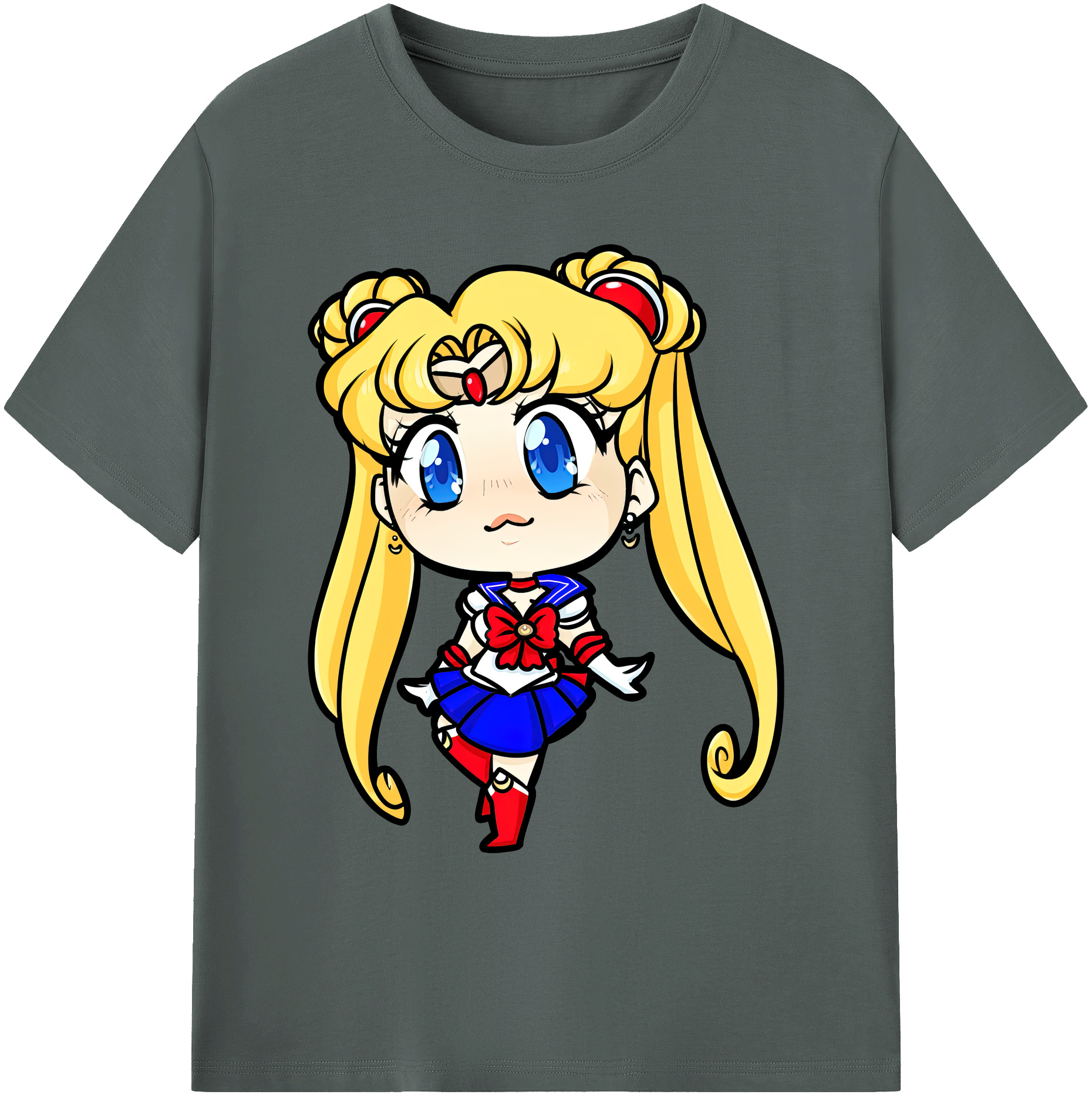 （画像用） 美少女戦士セーラームーン 月野 うさぎ つきの うさぎ Sailor Moon Tsukino Usagi 綿100％ メンズ半袖Tシャツ｜肌触りやわらか＆通気性